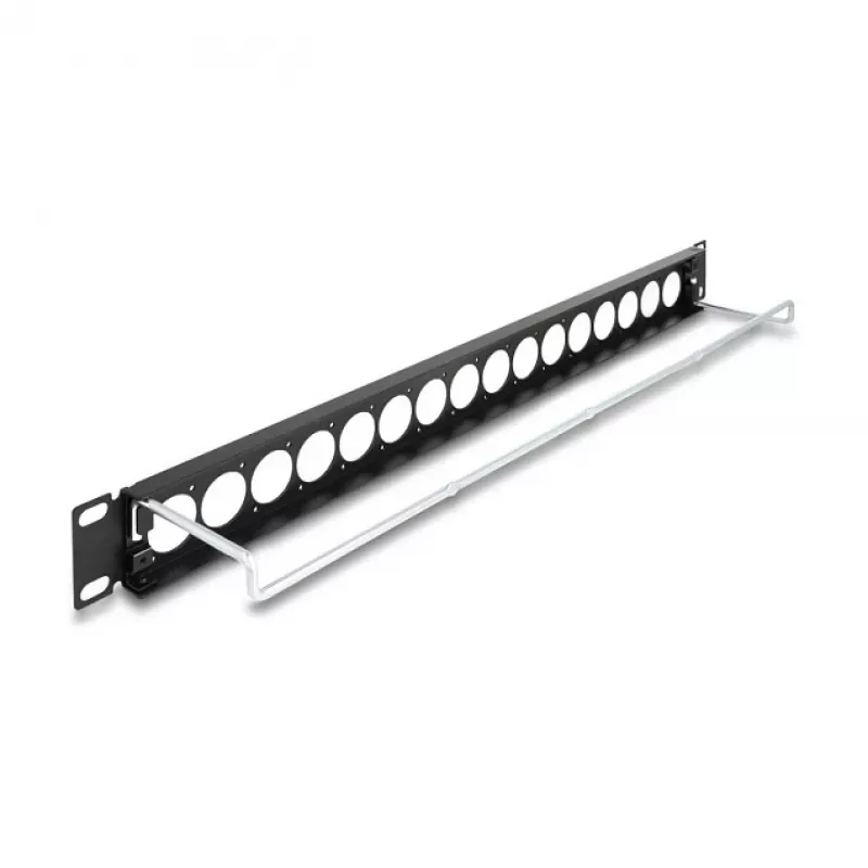 Patch Panel DeLOCK 19-tolline D-Type 16 porti 1U must mudel 67058