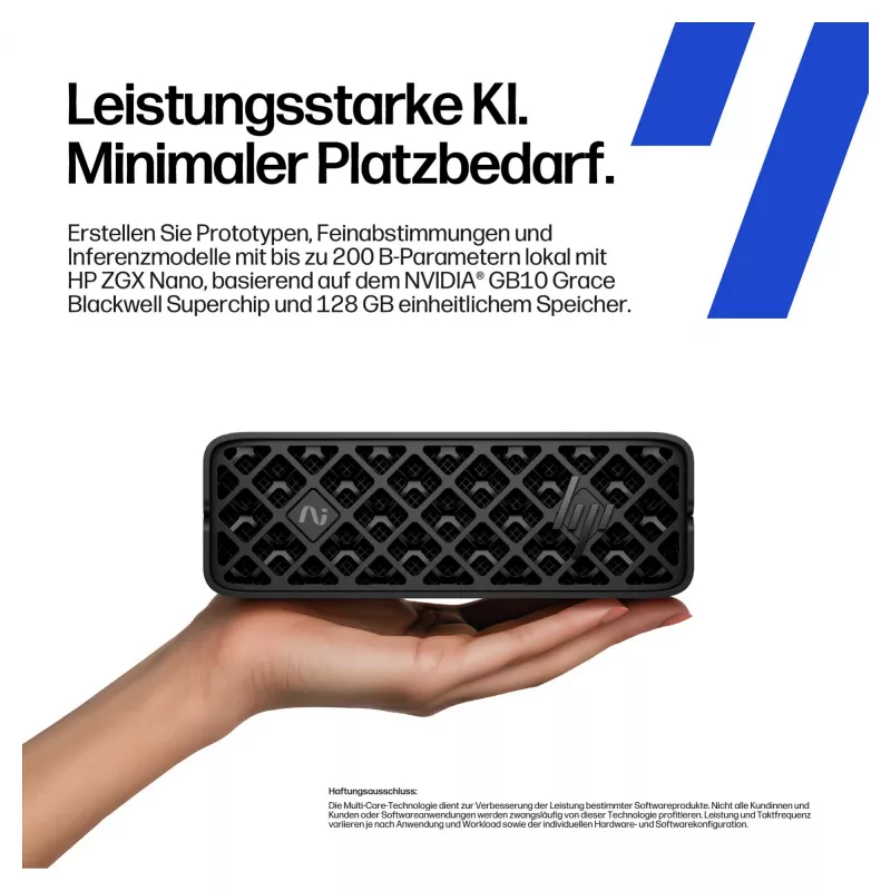 HP ZGX NANO G1n AI Mini GB10 koos Nvidia Mustwelliga, 128 GB muutmälu, 2 TB SSD, DGX WLAN