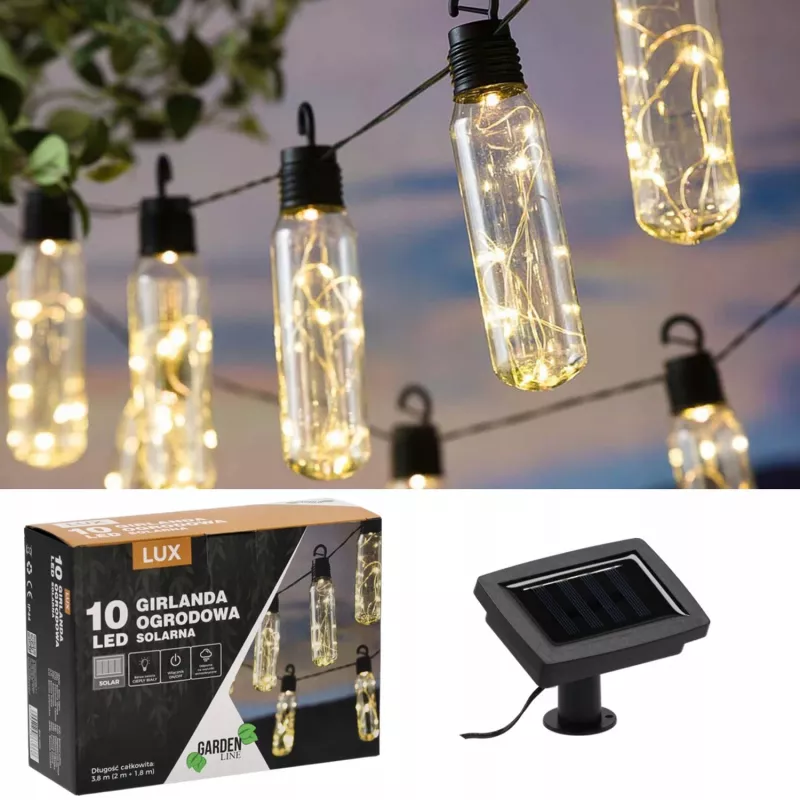 Extralink Solar Garden Garland, 2 + 1.8 m Length, Lux 10 Warm Valge LED