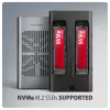 Väline korpus AXAGON EEM2-20GD USB-C 20 Gbps kahe M.2 NVMe SSD jaoks koos riistvaralise kloonimisega