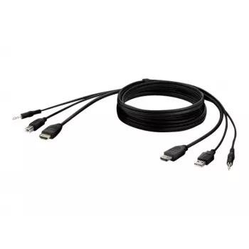 KVM-kaabel Belkin F1DN1CCBL — HDMI-USB A/B koos heli, USB-klaviatuuri/hiireportidega, 3 m