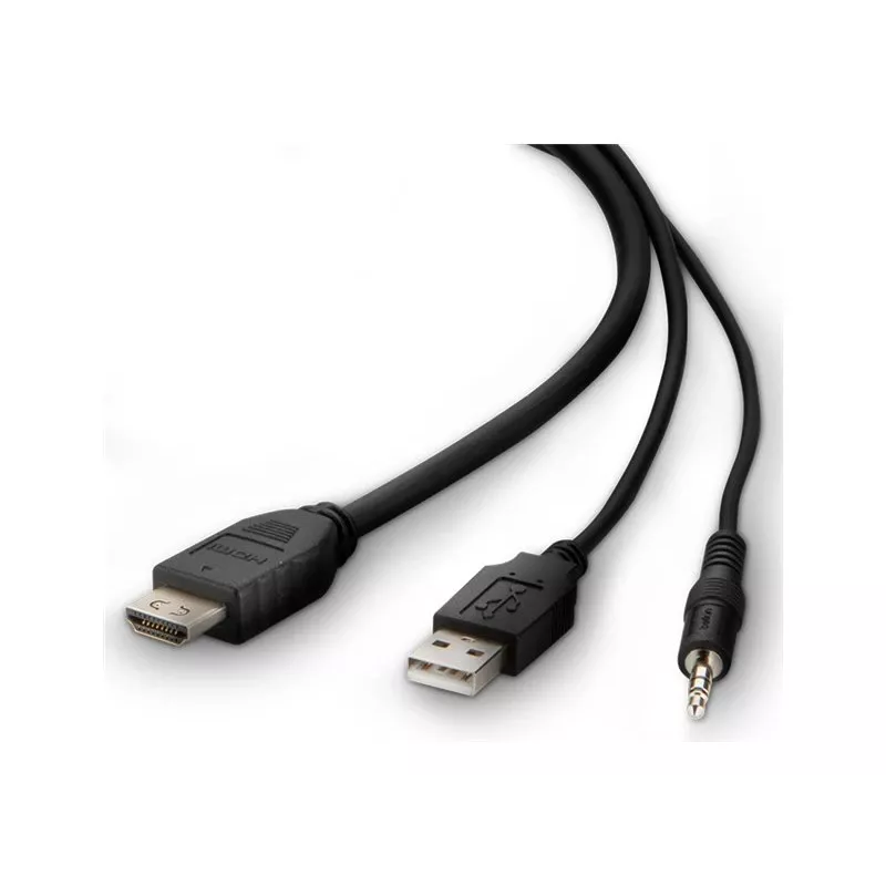 KVM-kaabel Belkin F1DN1CCBL — HDMI-USB A/B koos heli, USB-klaviatuuri/hiireportidega, 3 m