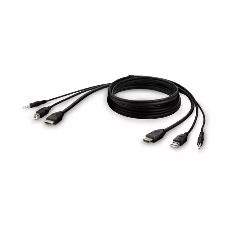 KVM-kaabel Belkin F1DN1CCBL — HDMI-USB A/B koos heli, USB-klaviatuuri/hiireportidega, 3 m
