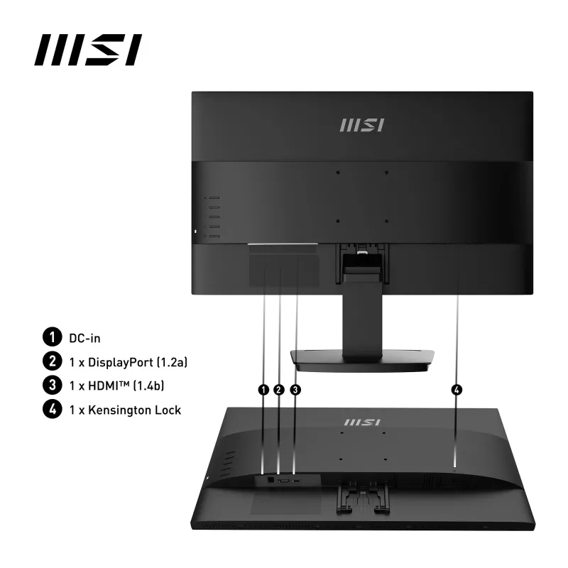 MSI Pro MP2412 arvutimonitor 60,5 cm (23,8 tolli) 1920 x 1080 pikslit Full HD LCD must