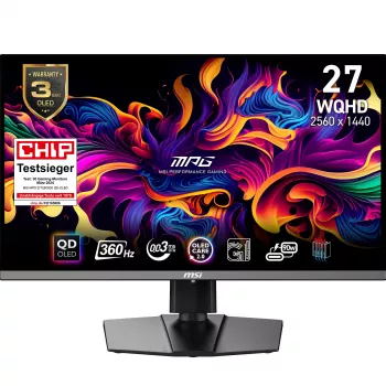 MSI MPG 271QRXDE QD-OLED arvutikuvar 67,3 cm (26,5 tolli) 2560 x 1440 pikslit Wide Quad HD Must