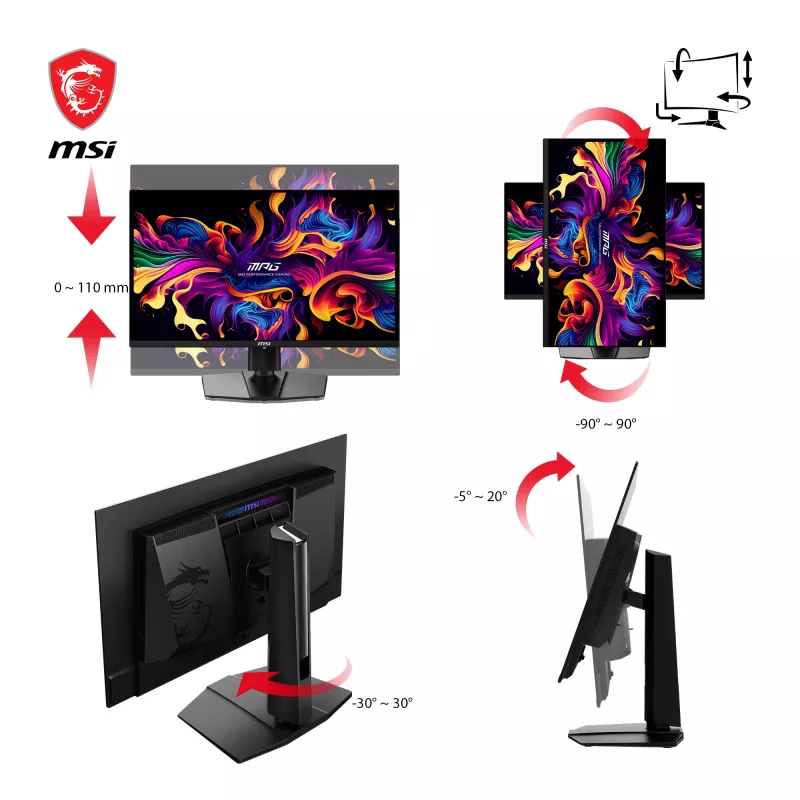MSI MPG 271QRXDE QD-OLED arvutikuvar 67,3 cm (26,5 tolli) 2560 x 1440 pikslit Wide Quad HD Must