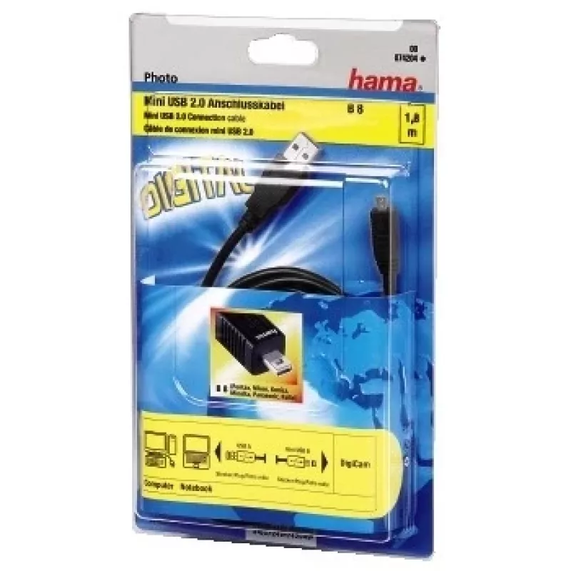 Hama USB 2.0 kaabel, 1.8m USB kaabel USB A Must