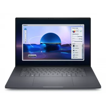 DELL Pro Max 16 Premium MA16250 Intel Core Ultra 7 265H Mobiilne tööjaam 40,6 cm (16 inch) Full HD+ 32 GB LPDDR5x-SDRAM 1 TB SSD NVIDIA RTX PRO 1000 Mustwell Wi-Fi 7 (802.11be) Windows 11 Pro Saksa Must