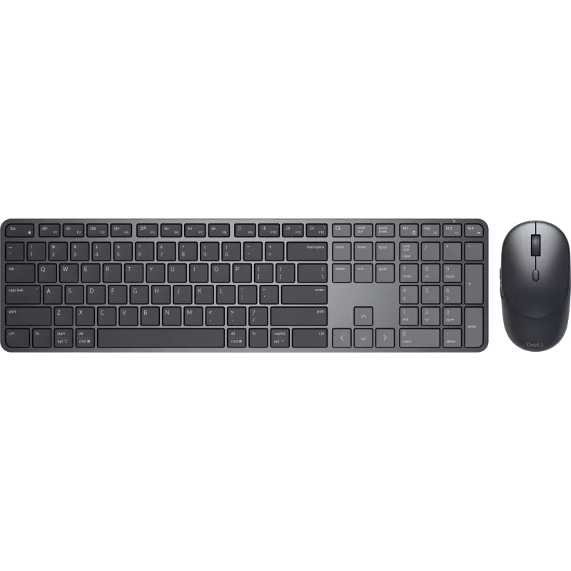 DELL Pro 7 õhuke KM726 klaviatuur, hiir komplektis, kodu/kontor, RF traadita + Bluetooth, QWERTZ, saksa, must