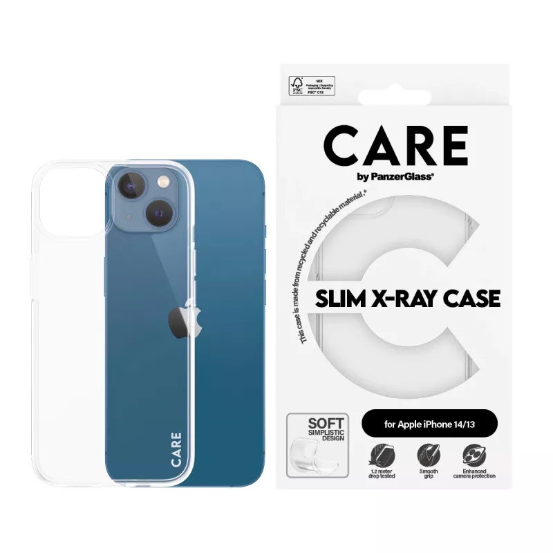 PanzerGlass CARE™ by PanzerGlass röntgenkest iPhone 14 / 13 jaoks — läbipaistev kate