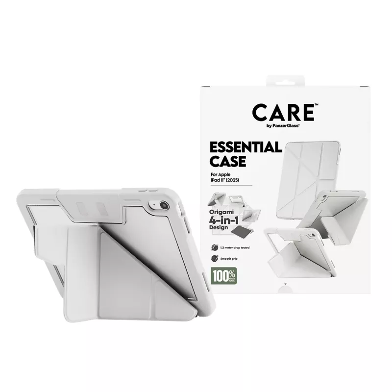 Kaitseümbris PanzerGlass CARE Essential iPad 11 tollile (2025–2026) helehall, mudel CR43626