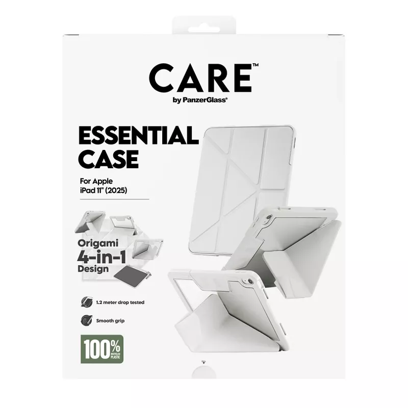 Kaitseümbris PanzerGlass CARE Essential iPad 11 tollile (2025–2026) helehall, mudel CR43626