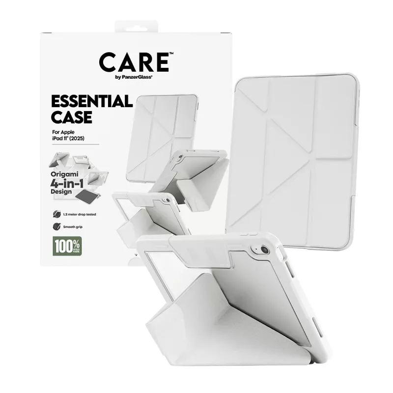 Kaitseümbris PanzerGlass CARE Essential iPad 11 tollile (2025–2026) helehall, mudel CR43626