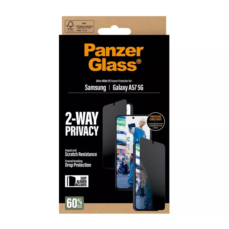 PanzerGlass Privacy ekraanikaitse UWF - Läbipaistev - Samsung Galaxy A57 5G Läbipaistev ekraanikaitse