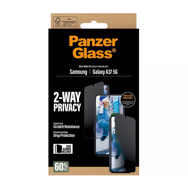 Ekraanikaitse PanzerGlass Privacy Samsung Galaxy A37 Ultra-WideFit PG90806, privaatsusfilter