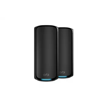 NETGEAR Orbi 970 seeria neljaribaline WiFi 7, 2-pakk neljaribaline (2,4 GHz / 5 GHz-1 / 5 GHz-2 / 6 GHz) Wi-Fi 6 (802.11ax) Must 3 Sisemine