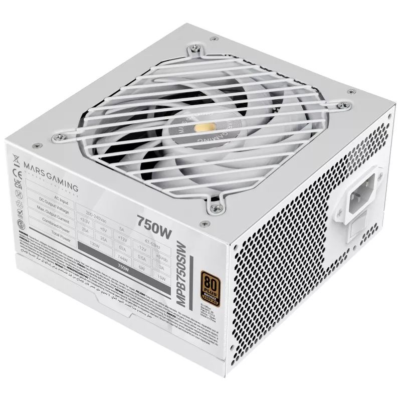 Mars Gaming MPB750SIW toiteplokk 750 W 24-pin ATX ATX Valge