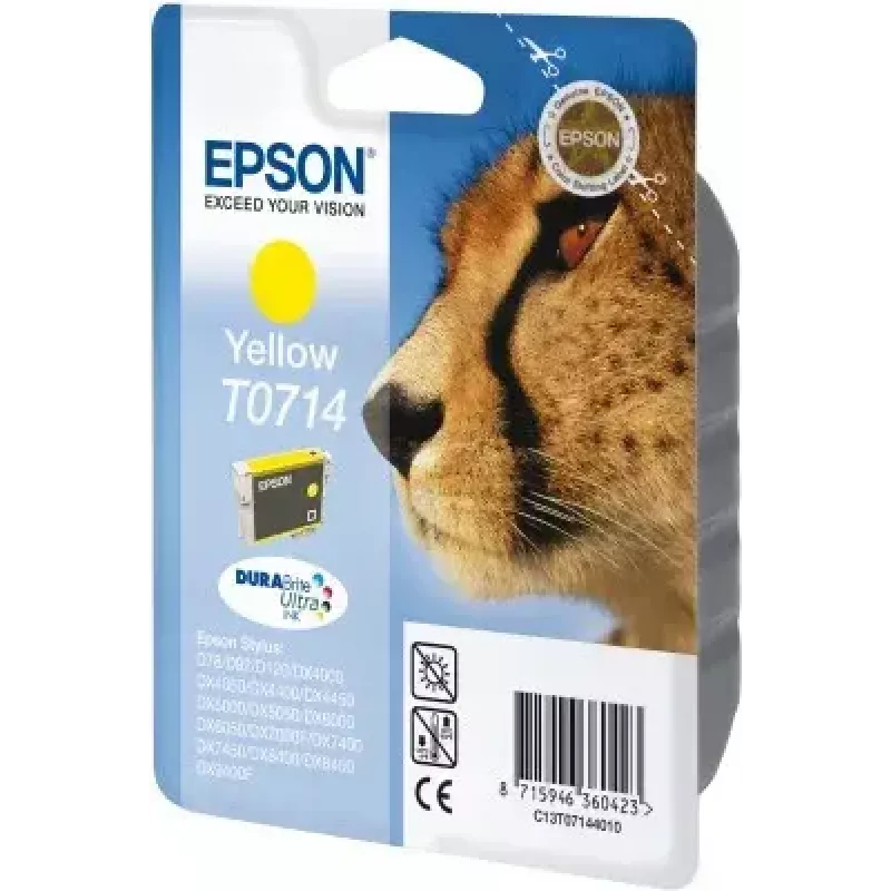 Epson Cheetah Singlepack kollane T0714 DURABrite Ultra tint
