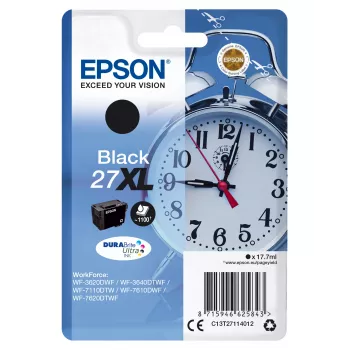 Epson äratuskell üksikpakendis must 27XL DURABrite Ultra tint, suure (XL) jõudlusega, must, pigmendipõhine tint, 17,7 ml, 1 tk, 1100 lehekülge