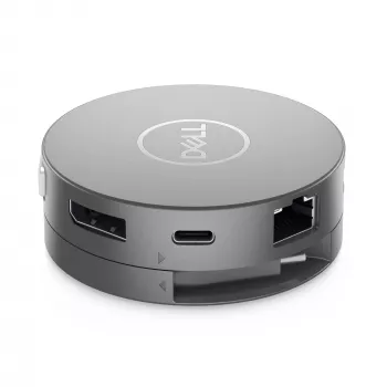 DELL Pro 7-in-1 USB-C reisihub - DA310, juhtmega, USB 3.2 Gen 2 (3.1 Gen 2) Type-C, 10,100,1000 Mbit/s, hõbedane, 3840 x 2160 pikslit, 1920 x 1080 pikslit