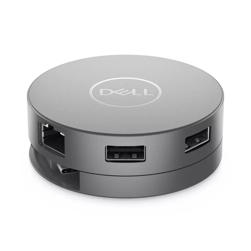 DELL Pro 7-in-1 USB-C reisihub - DA310, juhtmega, USB 3.2 Gen 2 (3.1 Gen 2) Type-C, 10,100,1000 Mbit/s, hõbedane, 3840 x 2160 pikslit, 1920 x 1080 pikslit
