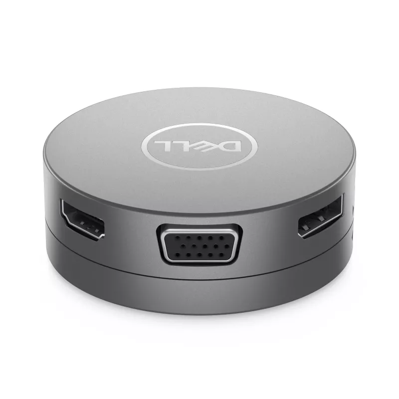 DELL Pro 7-in-1 USB-C reisihub - DA310, juhtmega, USB 3.2 Gen 2 (3.1 Gen 2) Type-C, 10,100,1000 Mbit/s, hõbedane, 3840 x 2160 pikslit, 1920 x 1080 pikslit