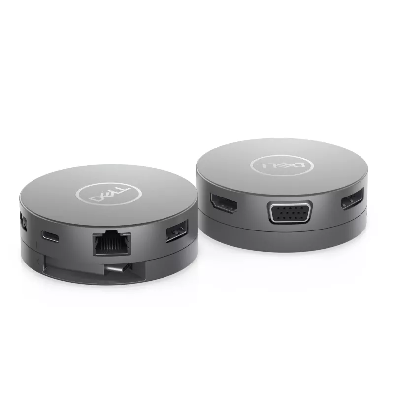 DELL Pro 7-in-1 USB-C reisihub - DA310, juhtmega, USB 3.2 Gen 2 (3.1 Gen 2) Type-C, 10,100,1000 Mbit/s, hõbedane, 3840 x 2160 pikslit, 1920 x 1080 pikslit