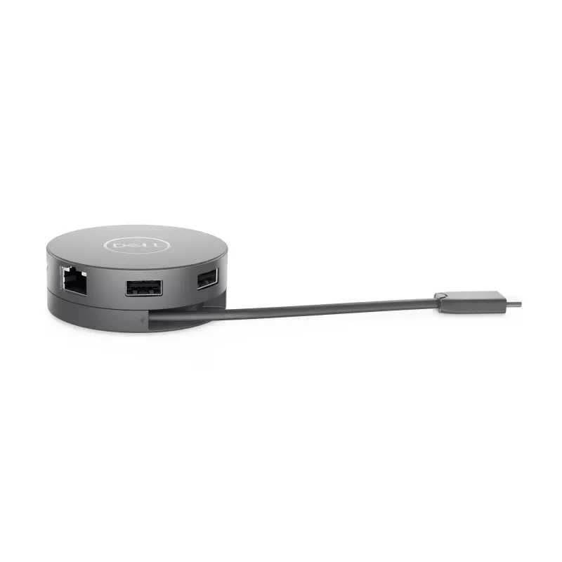 DELL Pro 7-in-1 USB-C reisihub - DA310, juhtmega, USB 3.2 Gen 2 (3.1 Gen 2) Type-C, 10,100,1000 Mbit/s, hõbedane, 3840 x 2160 pikslit, 1920 x 1080 pikslit