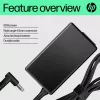 HP 65W nutikas vahelduvvooluadapter, ühildub sülearvutitega HP ProBook 440 G6; HP ProBook 450 G6; HP ProBook x360 11..., äriklass, 5 - 35 °C, -20 - 85 °C, CCC, CE, BSMI, 47 mm