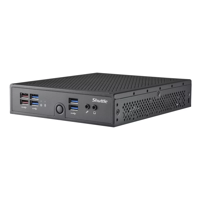 Shuttle XPC õhuke Barebone DS50U, Intel Celeron 7305, 2x LAN (1x 2.5Gbit ,1x 1Gbit), 1xCOM,1xHDMI,1xDP, 1x VGA, ventilaatorita, pidev töö 24/7