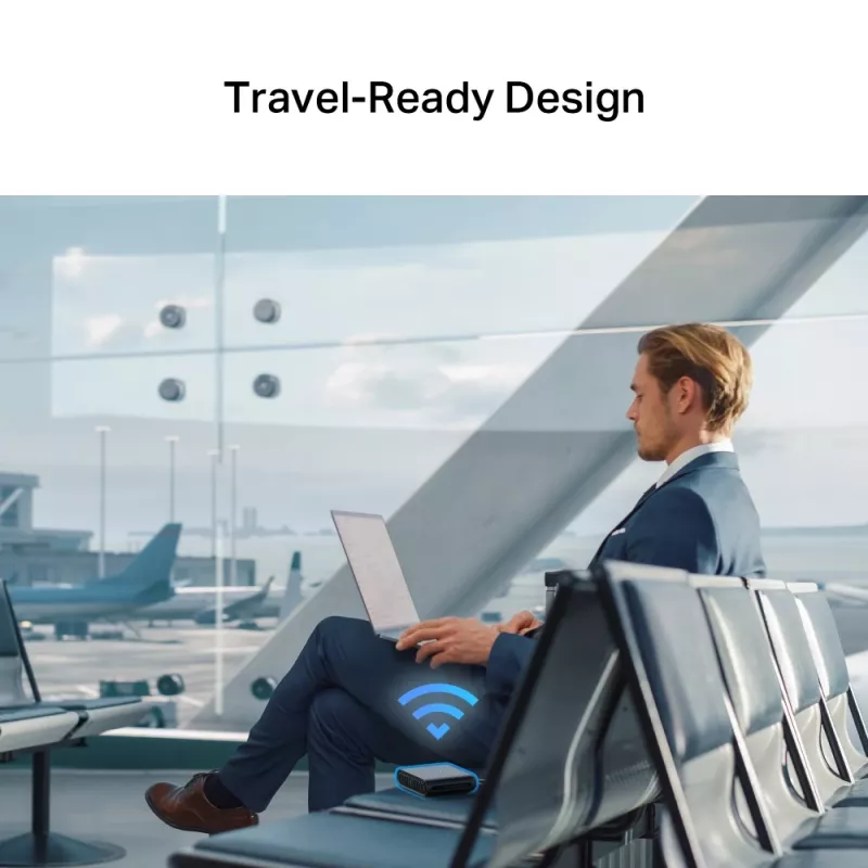 TP-Link AX1500 Wi-Fi 6 reisiruuter, Wi-Fi 6 (802.11ax), kahesageduslik (2,4 GHz / 5 GHz), Ethernet LAN, must, kaasaskantav ruuter