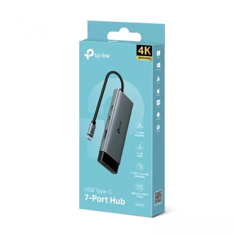 TP-Link UH7020C liidesejaotur USB 3.2 Gen 1 (3.1 Gen 1) USB-C 5000 Mbit/s