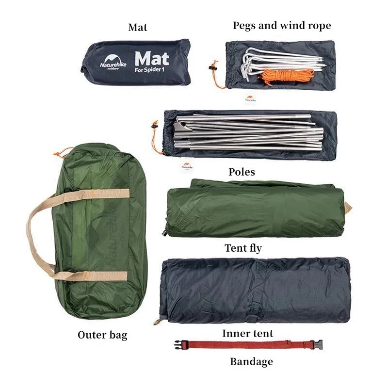 Cycling ultralight tent 1 nh18a095-d-forest roheline NATUREHIKE