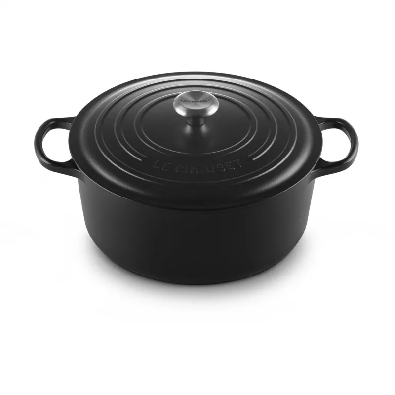 Le Creuset Signature ümmargune pott 8,1 L must 30 cm
