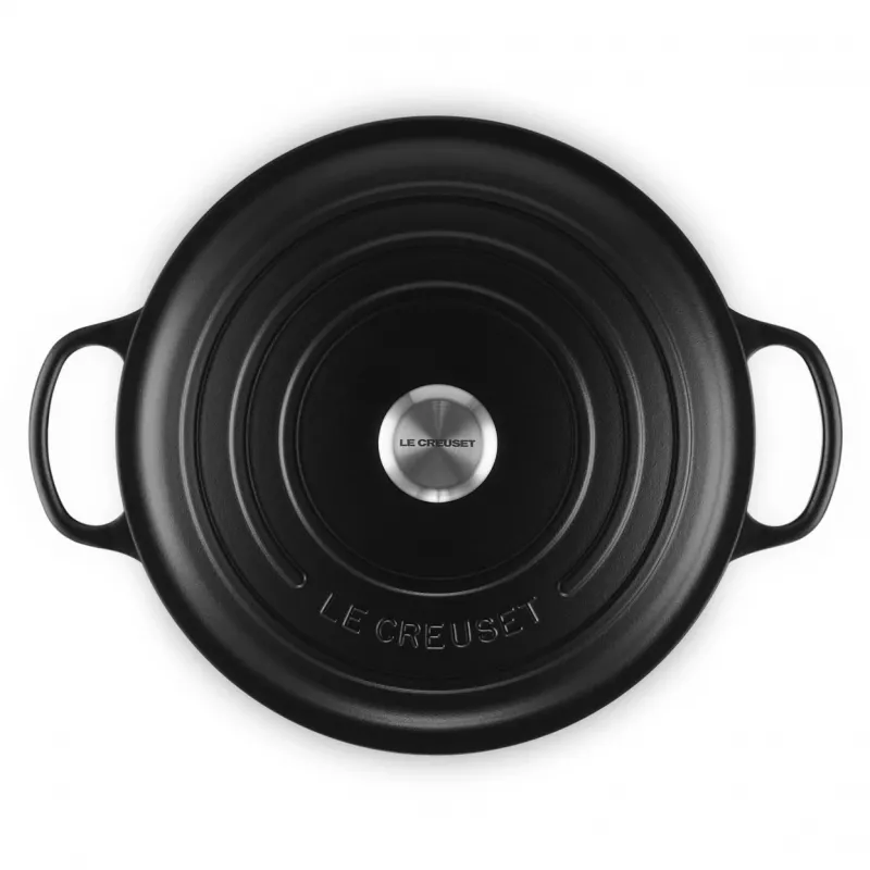 Le Creuset Signature ümmargune pott 8,1 L must 30 cm