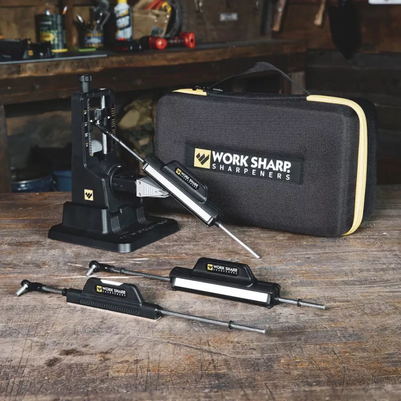 Läbitõmbeteriti Work Sharp Precision Adjust Elite 09DX066 — reguleeritav nurk, teemantkivid, nahkviimistlus, nailonkorpus