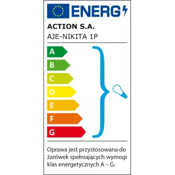 Seinalamp ActiveJet NIKITA nikkel E27 ühe tulega, ümmargune metallkuppel, IP20, 220–240 V, max 60 W