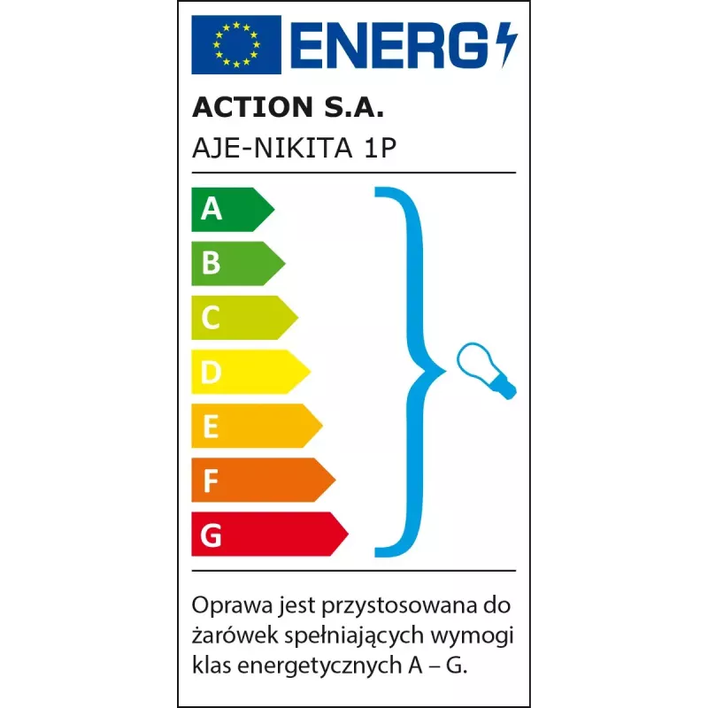 Seinalamp ActiveJet NIKITA Patyna E27 ühe pirniga, metallkorpus, IP20, 220–240 V, 60 W, valge klaas