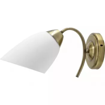 Seinalamp ActiveJet NIKITA Patyna E27 ühe pirniga, metallkorpus, IP20, 220–240 V, 60 W, valge klaas