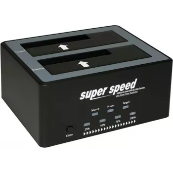 ROLINE - HDD-dokkimisjaam - pesad: 2 - 6,4 cm, 8,9 cm (2,5, 3,5) - SATA 6Gb/s - 600 MBps - USB 2.0 - Must (16.01.4122)