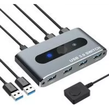 Techly USB 3.0 lüliti 2 arvuti sisendit 4 väljundit - 4-pordiline - USB 2.0