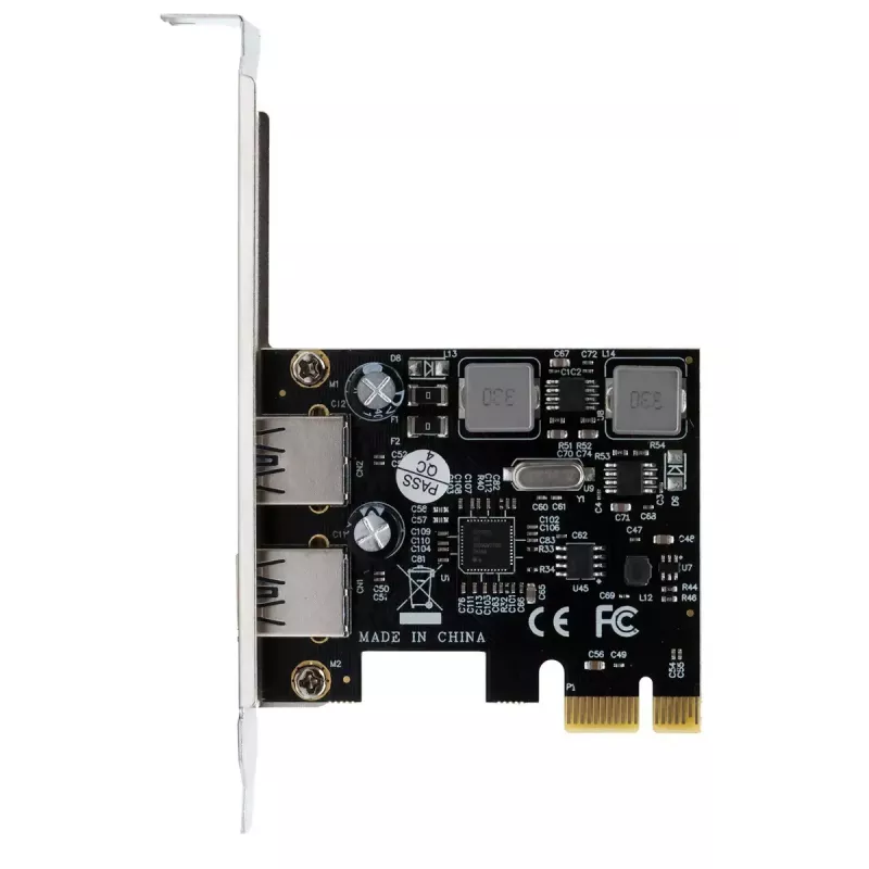 EXSYS 2-Pordiga USB 3.2 Gen 1 PCIe-kaart 3A Renesas