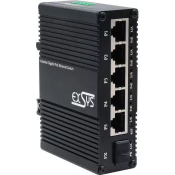 Switch Exsys EX-62030MPOE-SFP — Mini Gigabit 5+1 PoE+ Web-Managed lüliti 5 Gigabit + 1 SFP