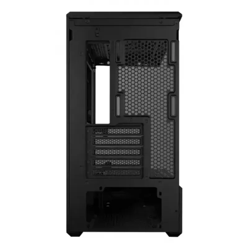 Mini-torniga arvutikorpus Lian Li Vector V100R MINI — Mini-ITX/Mikro-ATX, karastatud klaas, 3×120 mm külg- + 1×120 mm tagaventilaator, 2× 2,5-tollist + 1× 3,5-tollist pesa, must