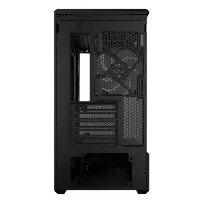 Mini-torniga arvutikorpus Lian Li Vector V100R MINI — Mini-ITX/Mikro-ATX, karastatud klaas, 3×120 mm külg- + 1×120 mm tagaventilaator, 2× 2,5-tollist + 1× 3,5-tollist pesa, must