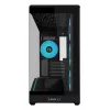 Mini-torniga arvutikorpus Lian Li Vector V100R MINI — Mini-ITX/Mikro-ATX, karastatud klaas, 3×120 mm külg- + 1×120 mm tagaventilaator, 2× 2,5-tollist + 1× 3,5-tollist pesa, must