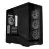 Mini-torniga arvutikorpus Lian Li Vector V100R MINI — Mini-ITX/Mikro-ATX, karastatud klaas, 3×120 mm külg- + 1×120 mm tagaventilaator, 2× 2,5-tollist + 1× 3,5-tollist pesa, must