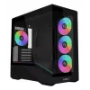 Mini-torniga arvutikorpus Lian Li Vector V100R MINI — Mini-ITX/Mikro-ATX, karastatud klaas, 3×120 mm külg- + 1×120 mm tagaventilaator, 2× 2,5-tollist + 1× 3,5-tollist pesa, must