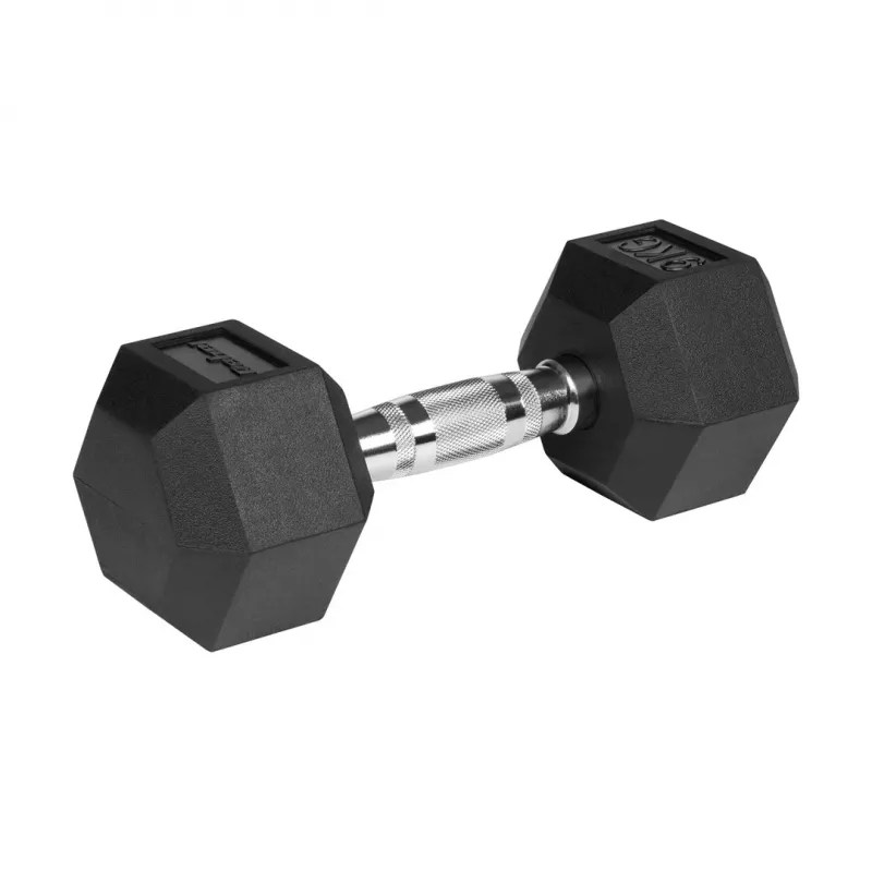 Kummeeritud malmist hantlid HEX 2x9 kg REBEL ACTIVE
