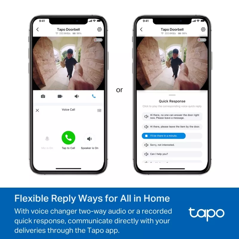 TP-Link Tapo Videouksekella kaamera 1 × D235, 1 × D100C
